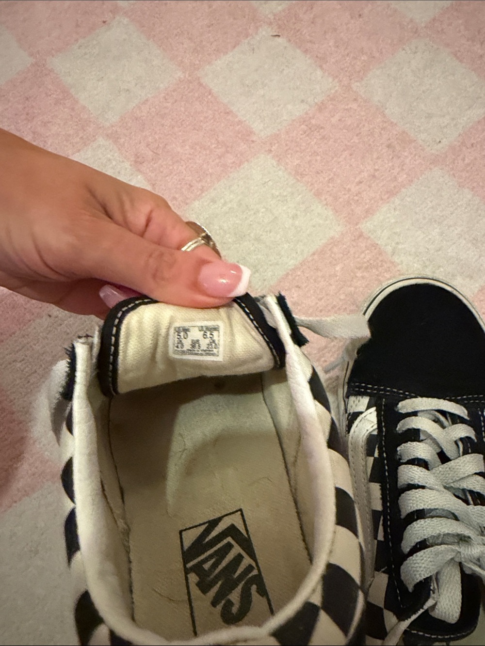 Vans Black & White Checkerboard Low-Top Sneakers - Picture 5 of 6